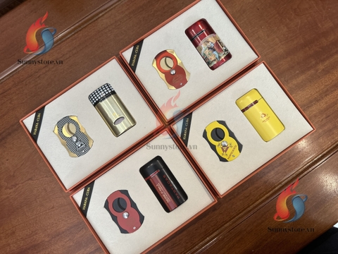 Set khò 1 tia có đục và dao cắt Chủ đề về các thương hiệu cigar