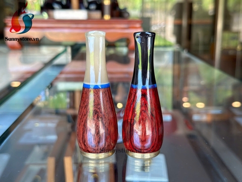 Bắt tóp gỗ Cẩm cán sừng bát đồng vặn zen Free size ring  42-58