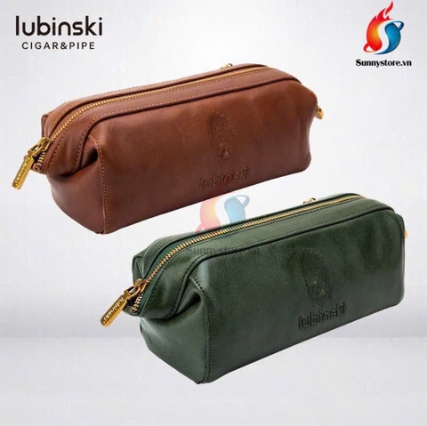 Bao da đựng tẩu và cigar đi kèm kệ da gác tẩu xịn xò Lubinski YJA 11006