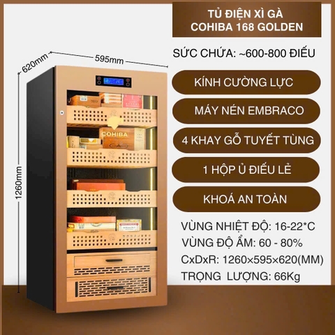 Tủ điện xì gà Cohiba 168 Golden