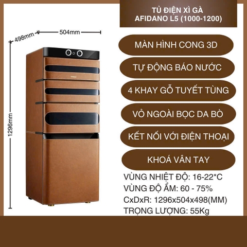 Tủ điện xì gà Afidano L5 (1000-1200 điếu)