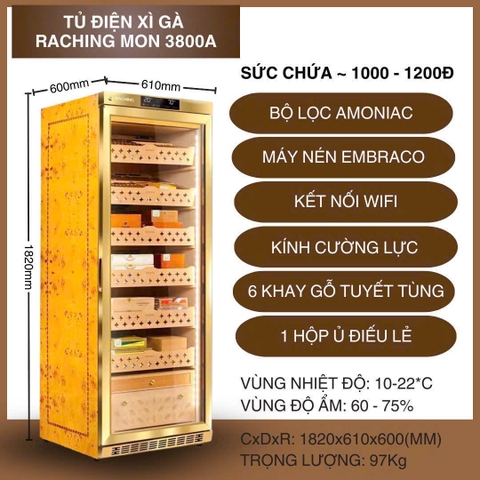 Tủ Điện Xì Gà Raching MON 3800A