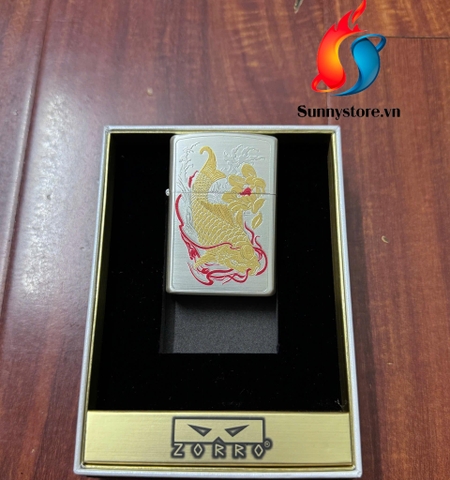 Bật Lửa Xăng Đá Zorro Cá Chép Hóa Rồng