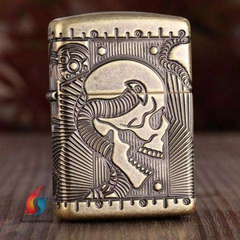 Bật Lửa Zippo Steampunk 360 Multicut Antique Brass Armor