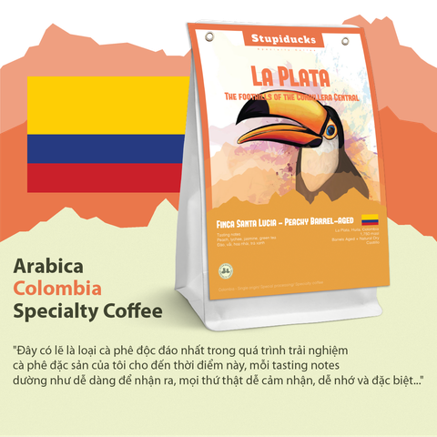Arabica Colombia Finca Santa Lucia Barrel-aged Peachy - Cà phê hạt rang Stupiducks Specialty Coffee