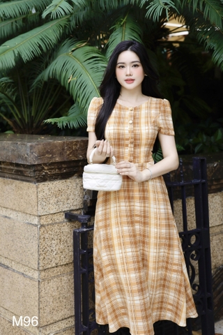 Đầm mango caro vàng M96