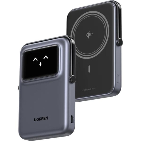 Pin sạc dự phòng không dây Ugreen Uno 10000mAh | PD 20W | Công nghệ Qi2 | Màn hình TFT | BH 18 tháng PB764