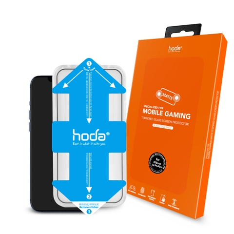 Miếng dán cường lực HODA chống bám vân tay có viền đen cho iPhone 12 series