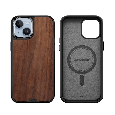 Ốp lưng Diverse w Magsafe HODA cho iPhone 14 series (Walnut/Kevlar)
