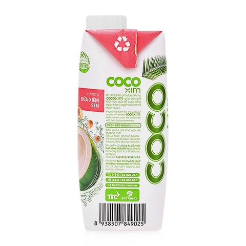 Nước dừa xiêm hương vị sen Cocoxim hộp 330ml