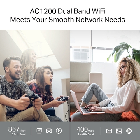 Bộ Phát Router Wi-Fi TP-Link Archer C64 Băng Tần Kép Chuẩn AC1200 Router WiFi Gigabit MU-MIMO