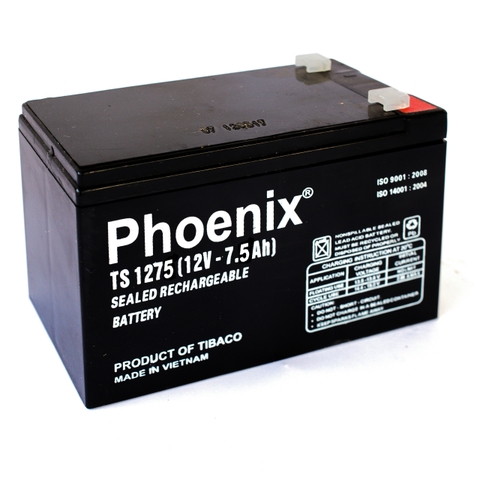ẮC QUY PHOENIX 12V - 7.5AH TS1275 (Màu đen)