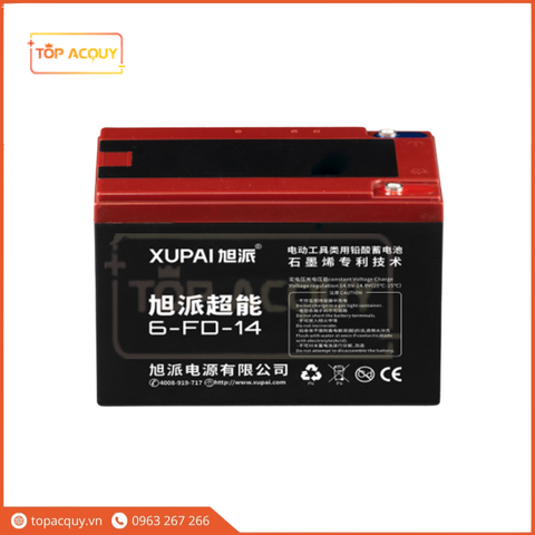 BÌNH ẮC QUY XE ĐẠP ĐIỆN XUPAI 6-FD-14 12V-14AH