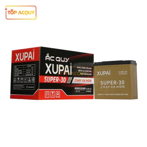 BÌNH ẮC QUY XE MÁY ĐIỆN XUPAI SUPER-30 (6-DZF-20) 12V - 20AH