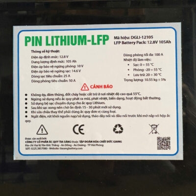 PIN LITHIUM-LFP ĐỨC GIANG 12V - 105AH DGLI-121050