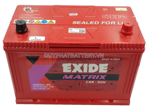 exide 12v-90ah 105d31l