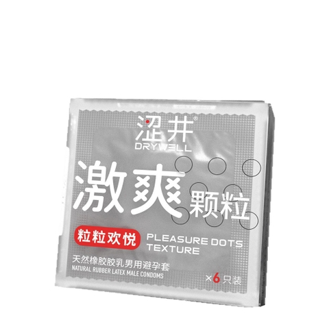 Bao Cao Su Nhám Drywell Naked Granule – Nhám Toàn Thân, Nhiều Gel – Hộp 6 Cái