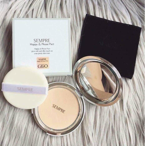 Phấn phủ Geo Sempre Happy & Please Pact trắng 22gr chính hãng