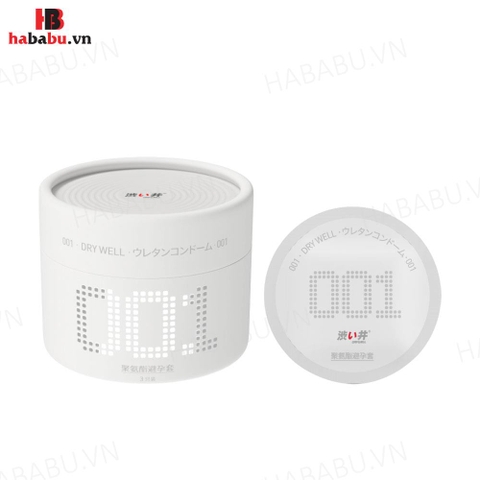 Bao cao su siêu mỏng DryWell Super Thin PU 001 3 chiếc chính hãng