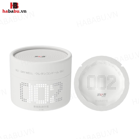 Bao cao su siêu mỏng DryWell Super Thin PU 002 3 chiếc chính hãng