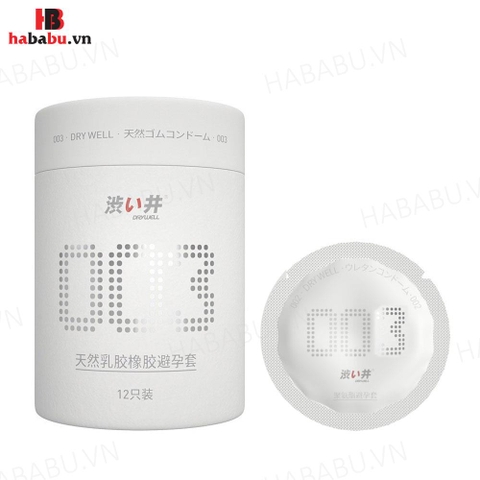 Bao cao su siêu mỏng Drywell Ultra Thin Pro 003 hộp 12 chiếc chính hãng