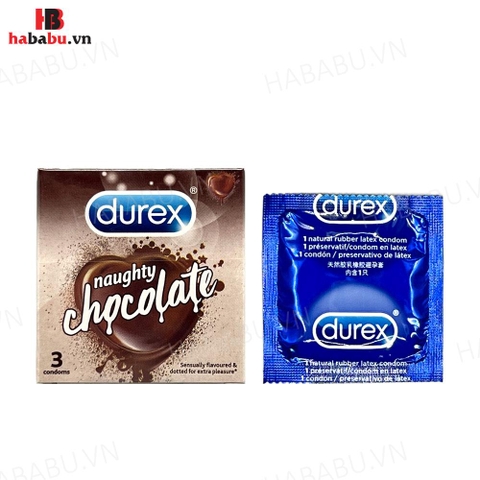 Bao cao su Durex Naughty Chocolate hộp 3 chiếc chính hãng