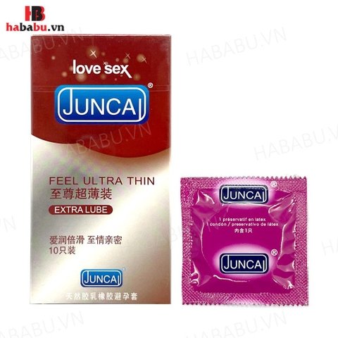 Bao cao su siêu mỏng Juncai Feel Ultra Thin hộp 10 chiếc chính hãng