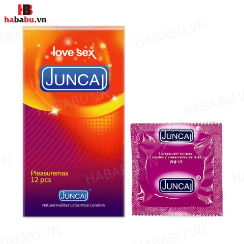 Bao cao su Juncai Pleasuremax hộp 12 chiếc tăng khoái cảm chính hãng