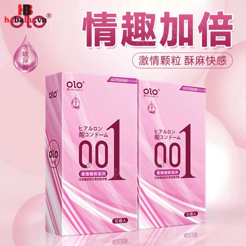 Bao cao su Olo Superior Hồng Nhám hộp 10 chiếc siêu mỏng chính hãng