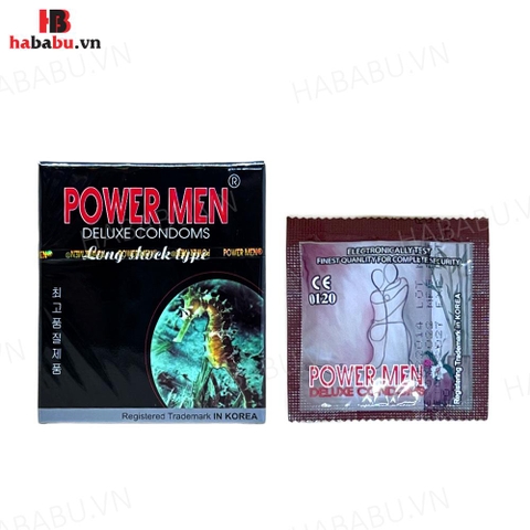 Bao cao su Powermen Cá Ngựa hộp 3 chiếc kéo dài thời gian chính hãng