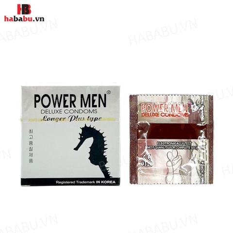 Bao cao su Powermen Longer Plus hộp 3 chiếc kéo dài thời gian chính hãng