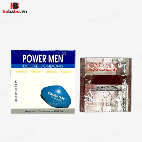 Bao cao su Powermen Viagra hộp 3 chiếc kéo dài thời gian chính hãng