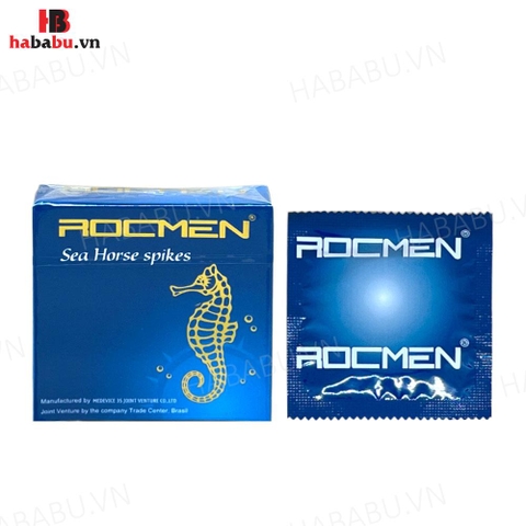 Bao cao su Rocmen Sea Horse Spikes hộp 3 chiếc tăng khoái cảm chính hãng