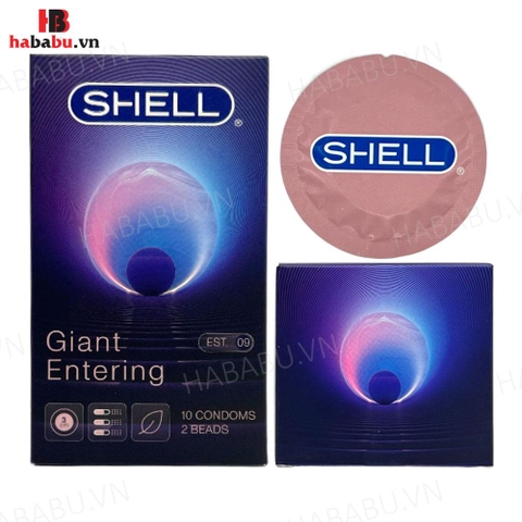 Bao cao su Shell Giant Entering 2 Bi hộp 10 chiếc tăng khoái cảm chính hãng