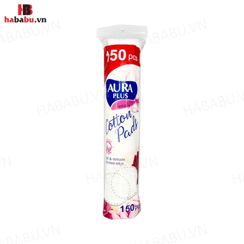 Bông tẩy trang Aura Plus Beauty Cotton Pads 150 miếng chính hãng