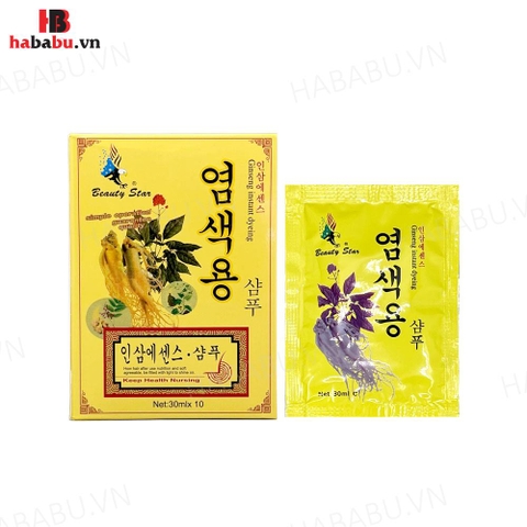 Dầu gội thảo dược đen tóc Beauty Star Hàn Quốc 30ml 10 gói chính hãng