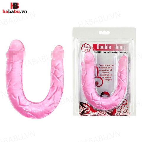 Dương vật giả Baile Double Dong 2 đầu silicone trong suốt chính hãng