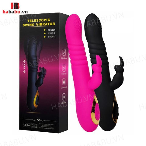 Dương vật giả Boqi Telescopic Swing G Spot Rabbit 18 mode chính hãng