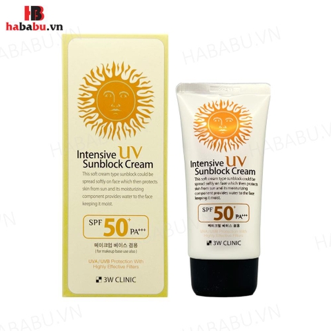 Kem chống nắng 3W Clinic Intensive UV Sunblock Cream 70ml chính hãng