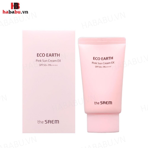 Kem chống nắng The Saem Eco Earth Pink Sun Cream Ex 50ml chính hãng