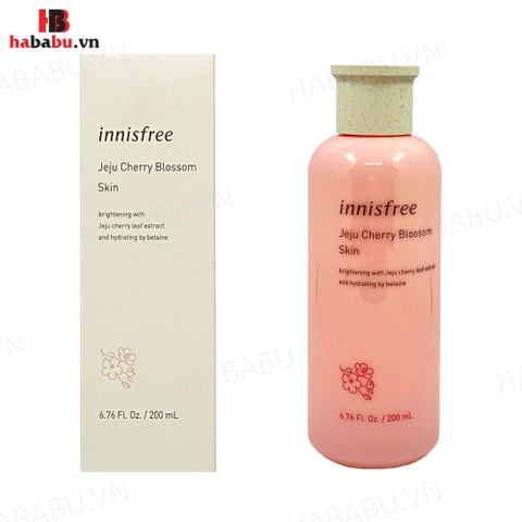 Nước hoa hồng Innisfree Jeju Cherry Blossom Skin 200ml chính hãng