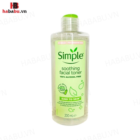 Nước hoa hồng Simple Soothing Facial chai 200ml chính hãng