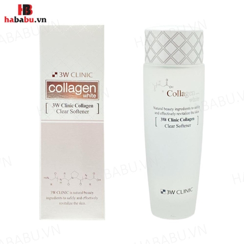 Nước hoa hồng 3W Clinic Collagen White Clear Softener 150ml chính hãng