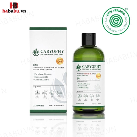 Toner không cồn Caryophy Portulaca ngăn ngừa mụn 300ml chính hãng