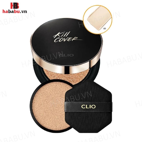 Phấn nước Clio Kill Cover Founwear All New tặng kèm lõi 15gr chính hãng.