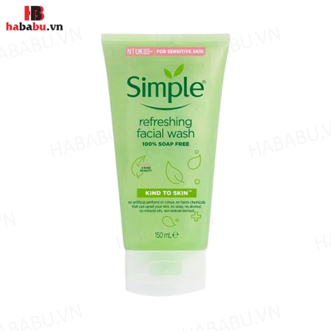 Sữa rửa mặt Simple Refreshing Facial Wash Gel 150ml chính hãng