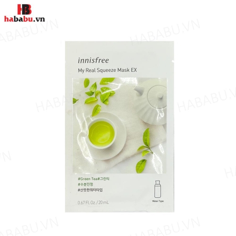 Mặt nạ Innisfree Green Tea Squeeze Mask Set 10 miếng chính hãng