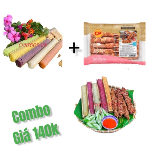Combo 1 set Cơm Lam + Gà Xiên Que 500gr