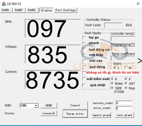 BẢNG BÁO LỖI DISLAY VOTOL