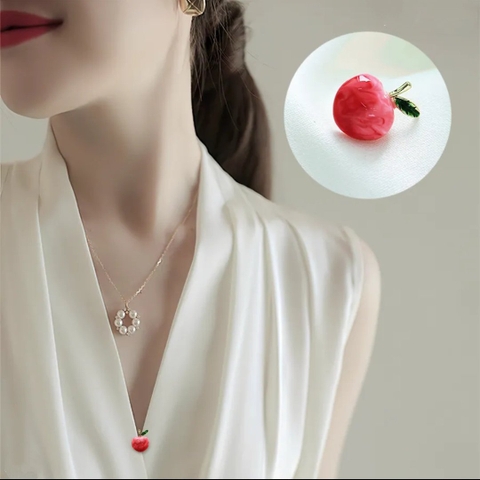 Pin Cài Áo HimHip Quả Đào Hồng Dễ Thương HKCC Phủ Bóng 1,5cm